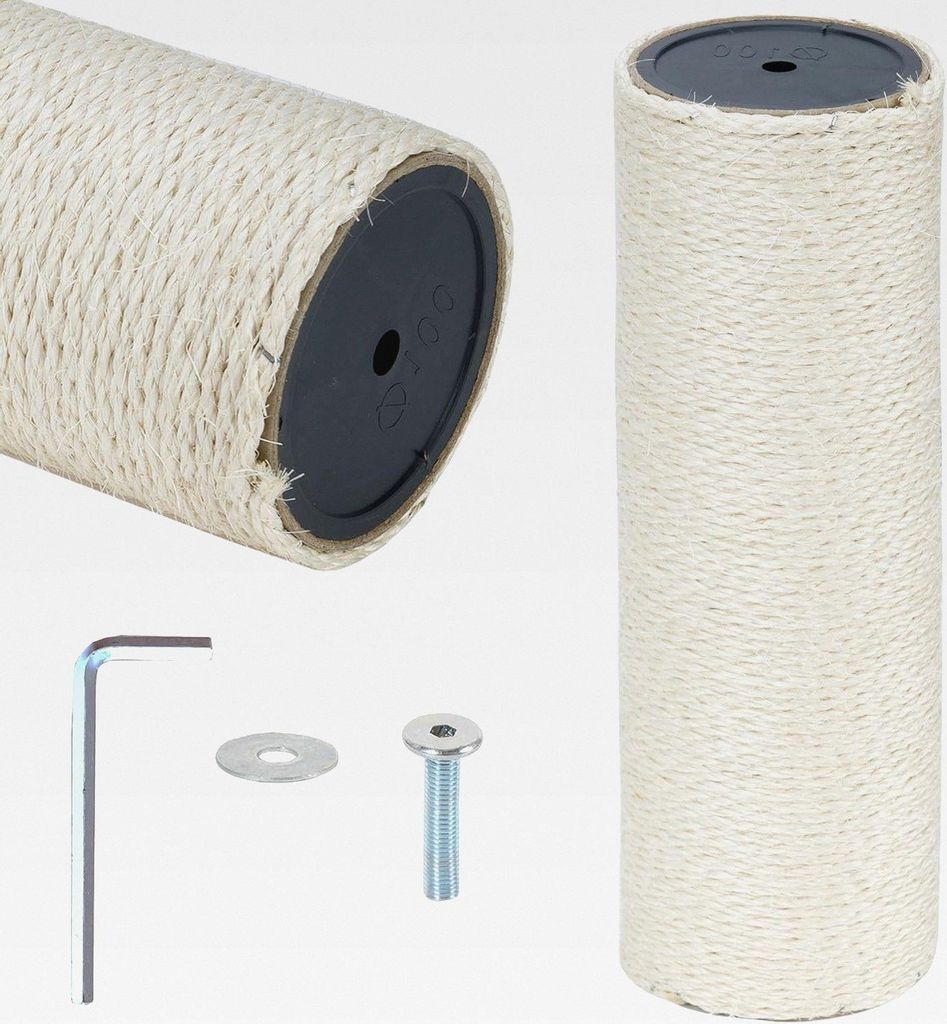 Ersatzstange für Kratzbaum, 11,7 cm Durchmesser, 39,9 cm Länge, mit natürlichem Sisal überzogen