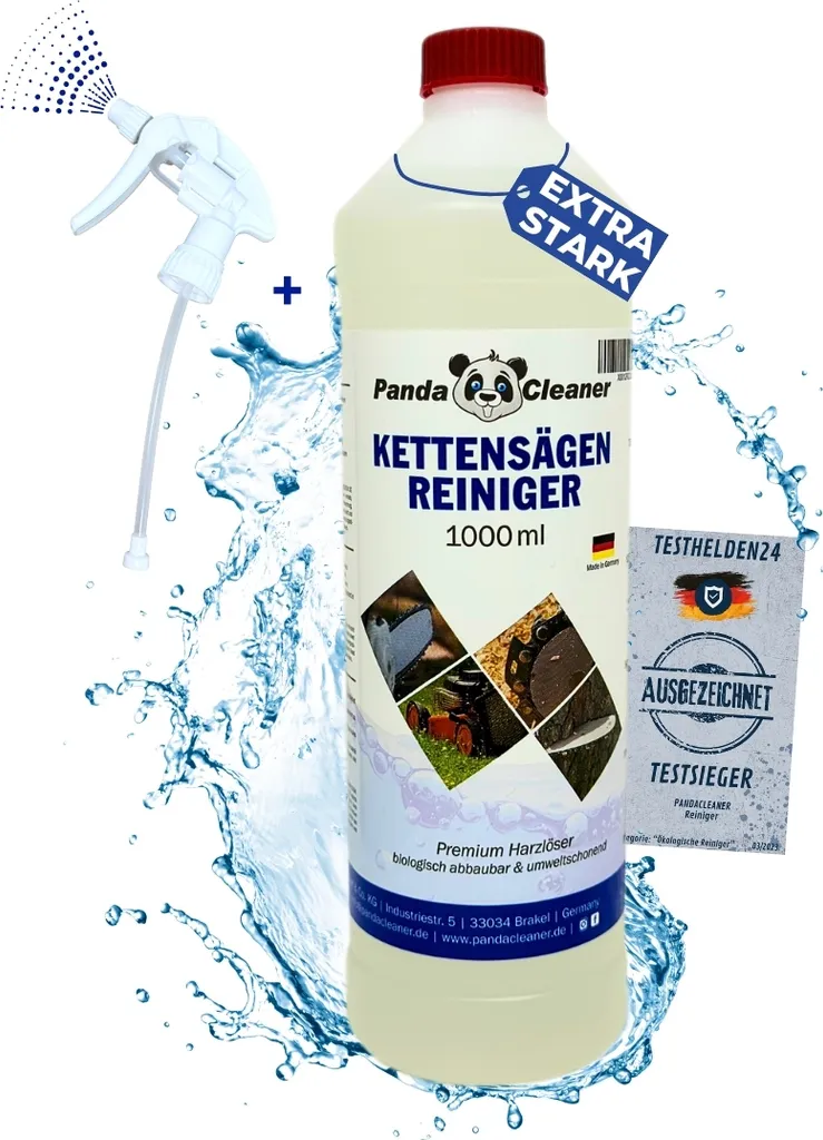 PandaCleaner Spray Dissolvant de Résine pour Tronçonneuses 1000 ml