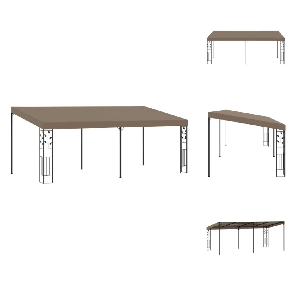 Tente de jardin murale 6x3m Taupe pour réceptions et repas en extérieur