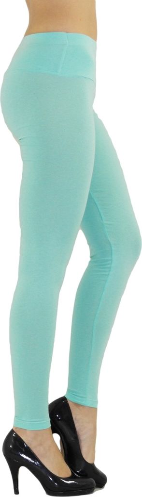 Damen Leggings Leggins lang hoher Bund aquamarine M