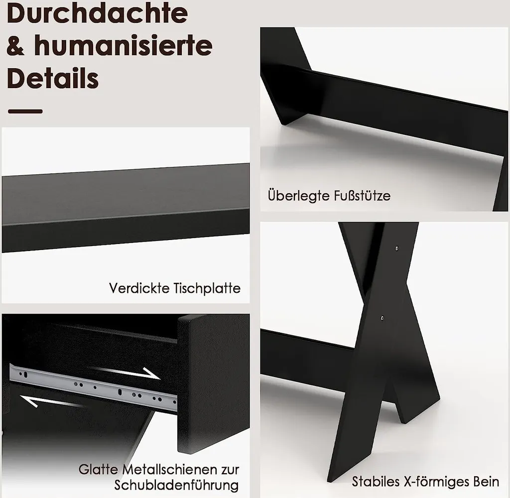 Bureau stable anti-fatigue avec rehausse écran pour petits bureaux