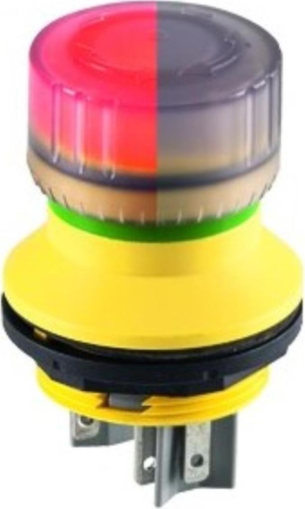 Georg Schlegel Aktiv-leuchtende Not-Aus-Schalter / Not-Halt-Taster, 2Ö beleuchtbar, rund, SHORTRON Flachstecker 2,8mm x