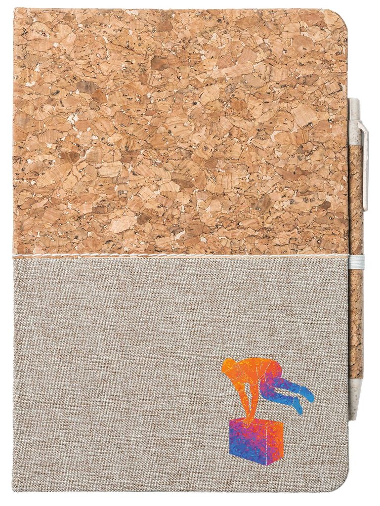 Huuraa Notizbuch A5 Parkour Freerunning bunte Silhouette 80 Blatt inkl. Kugelschreiber Tagebuch Geschenkidee
