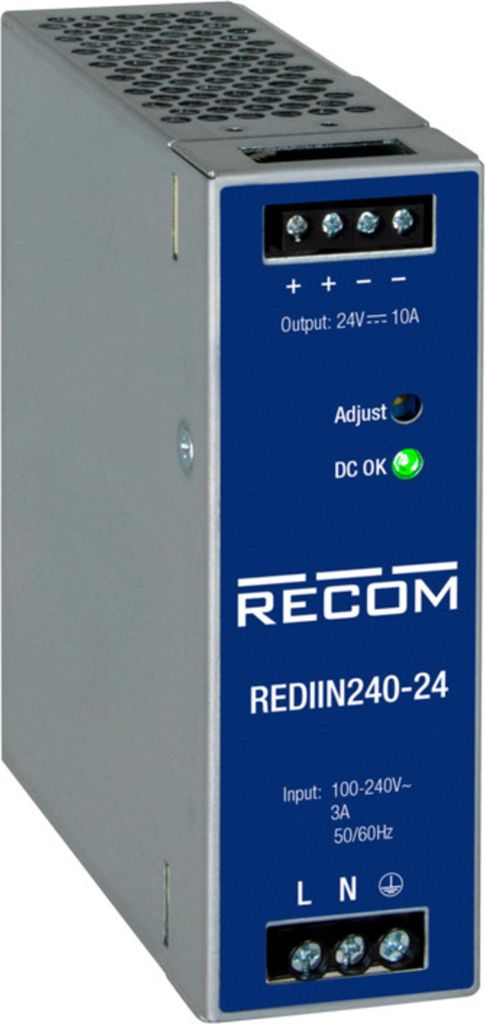 Recom AC-DC-Industrienetzteil Hutschiene 240W 24V 10A