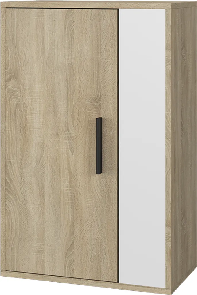 Armoire murale Berno 50,1 cm Sonoma et blanc avec 2 larges compartiments