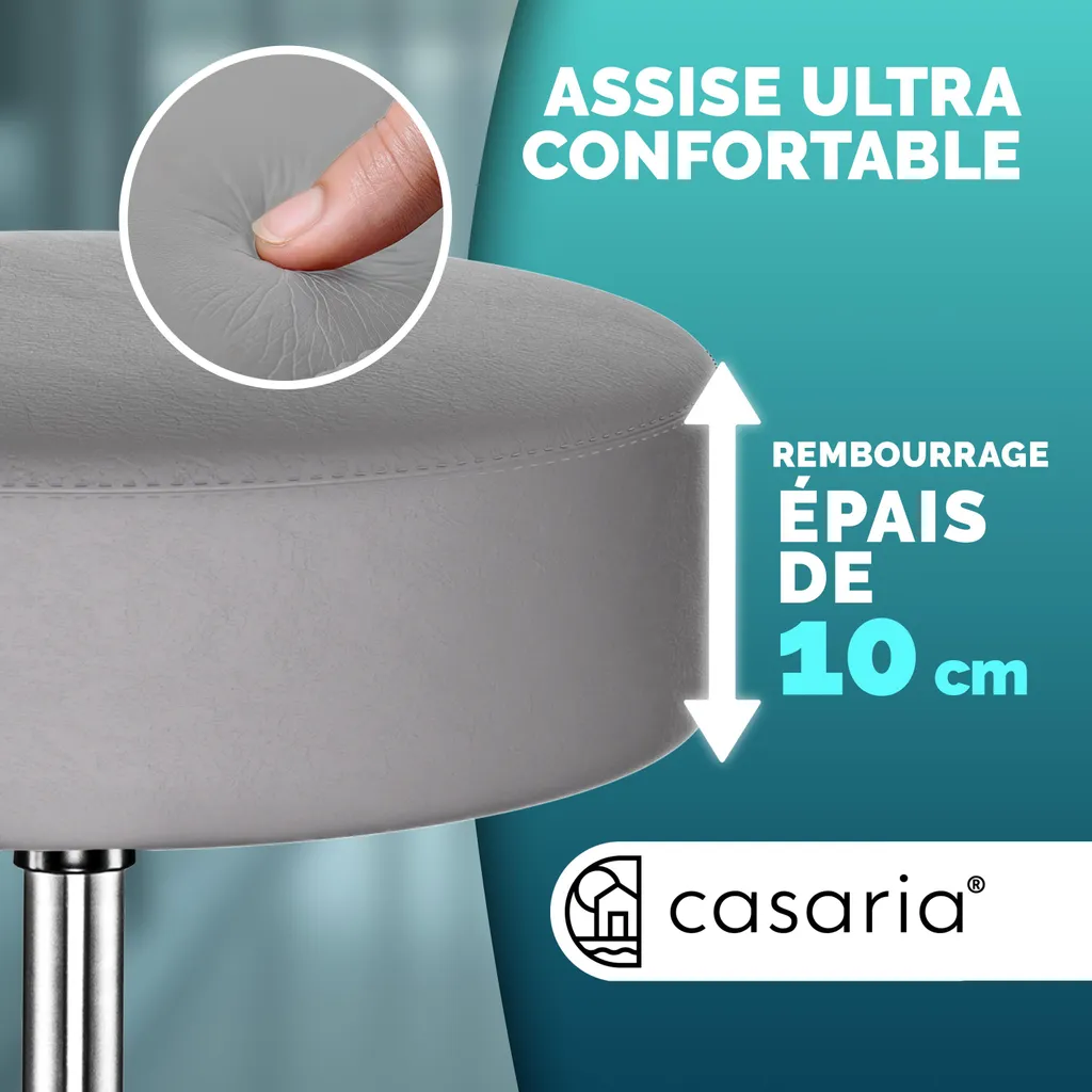 Set 2 Sgabelli Design Casaria Regolabili con Ruote - Casa e Hobby