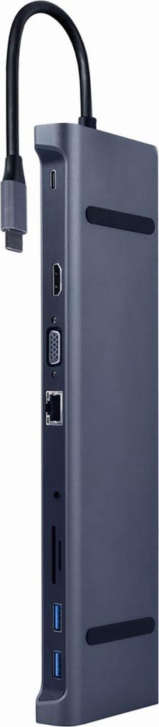 Gembird USB Type-C 10-in-1 Multiport-Adapter in Spacegrau Produktbild 