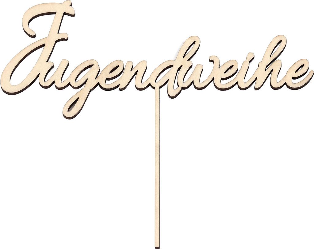 Oblique Unique Jugendweihe Torten Topper aus Holz für Produktbild 
