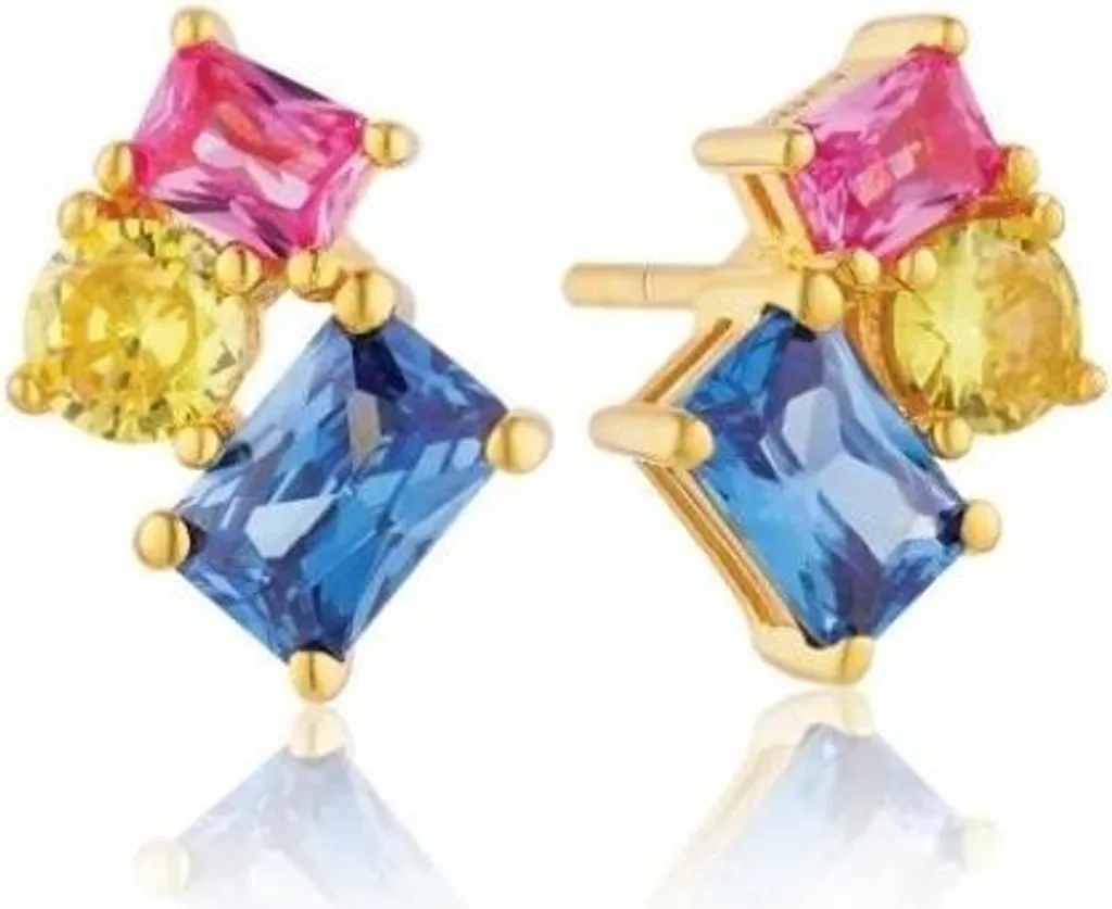 Boucles d'oreilles Ivrea plaqué or et oxydes XCZ : Éclat et finesse