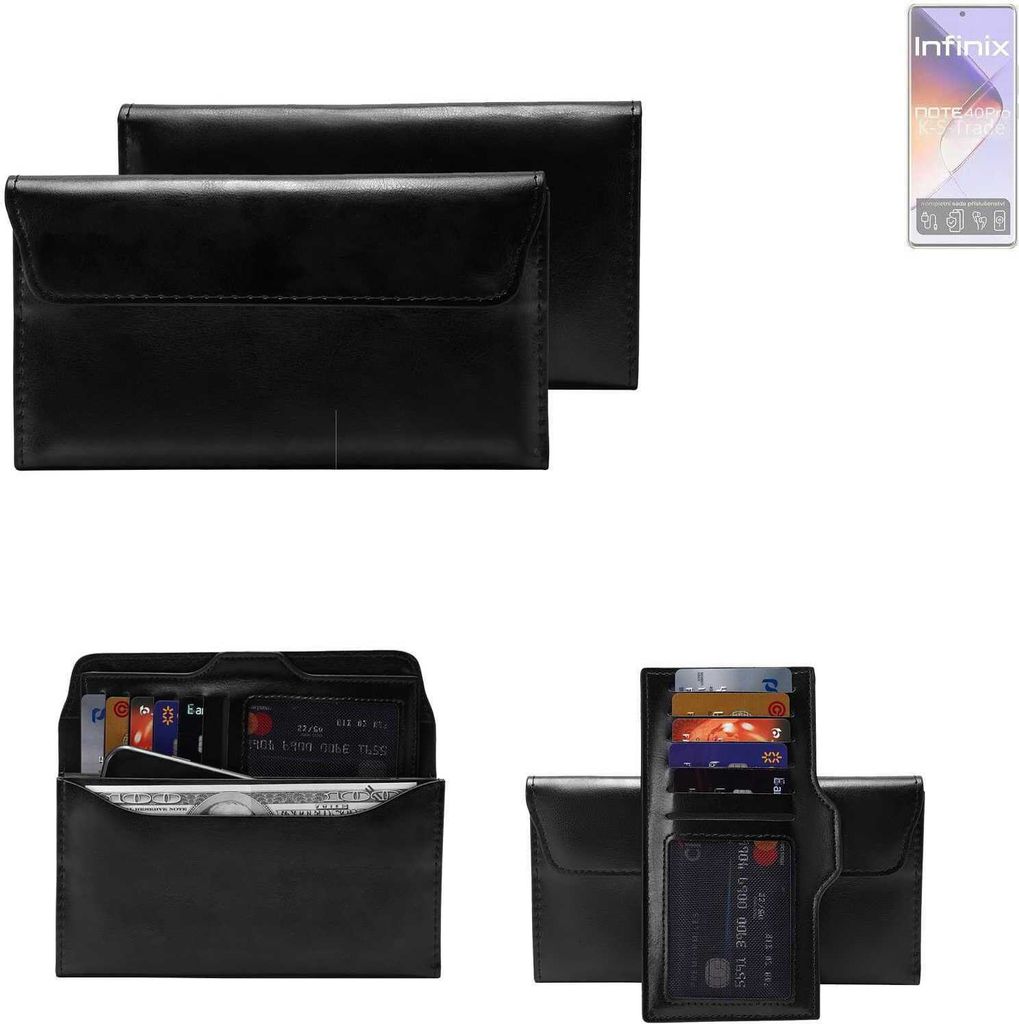 K-S-Trade Handy Hülle kompatibel mit Infinix Note 40 Pro 5G Schutz Hülle Tasche Schutz Case Handytasche Kunstleder schwarz, 1x