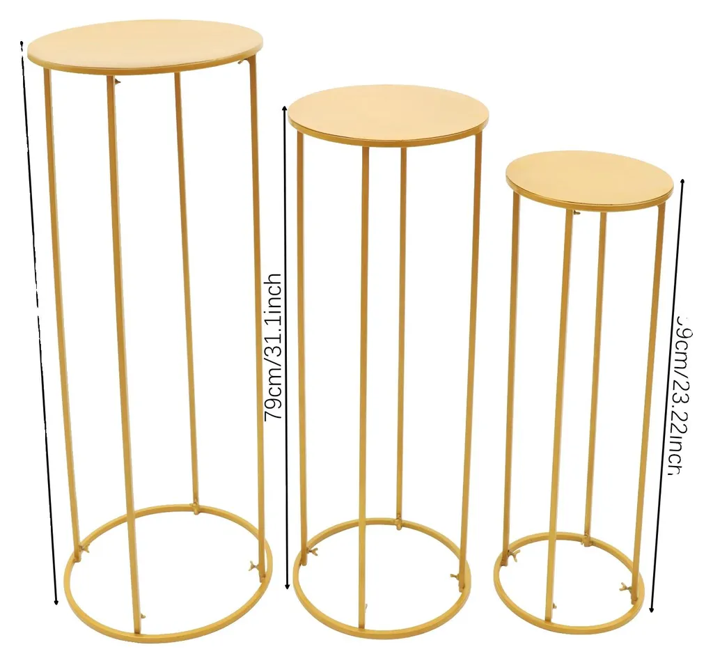 Support de vase au sol doré pour décoration de mariage ou salon chic M