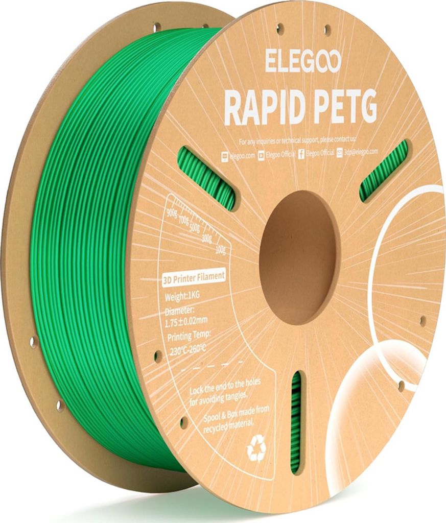 ELEGOO RAPID PETG -1.75mm-1KG-Cardboard Spool-Green Obrázek produktu 