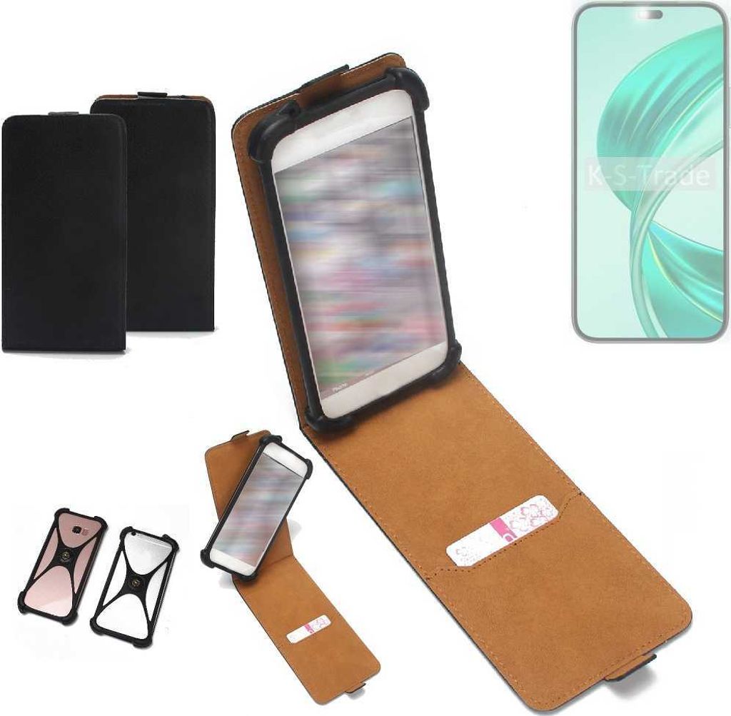 K-S-Trade Handyhülle Schutzhülle kompatibel mit Honor X8b Hülle Case Cover Flip Style Bumper schwarz 1x