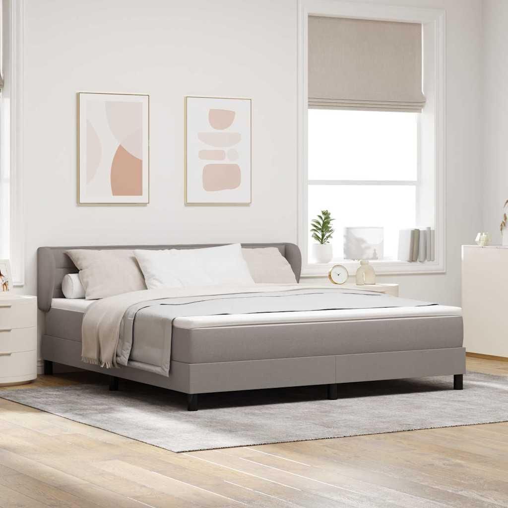 Möbel Boxspringbett mit Matratze Taupe 180 x 200 cm Stoff - Klassische Betten 3339979