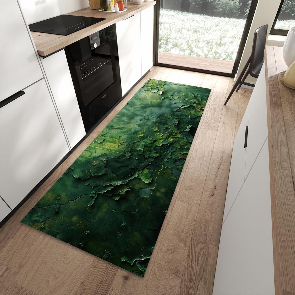 Küchenteppich 90x240cm rutschfest & abwischbar PVC Läufer - Oberfläche von Verwitterte
