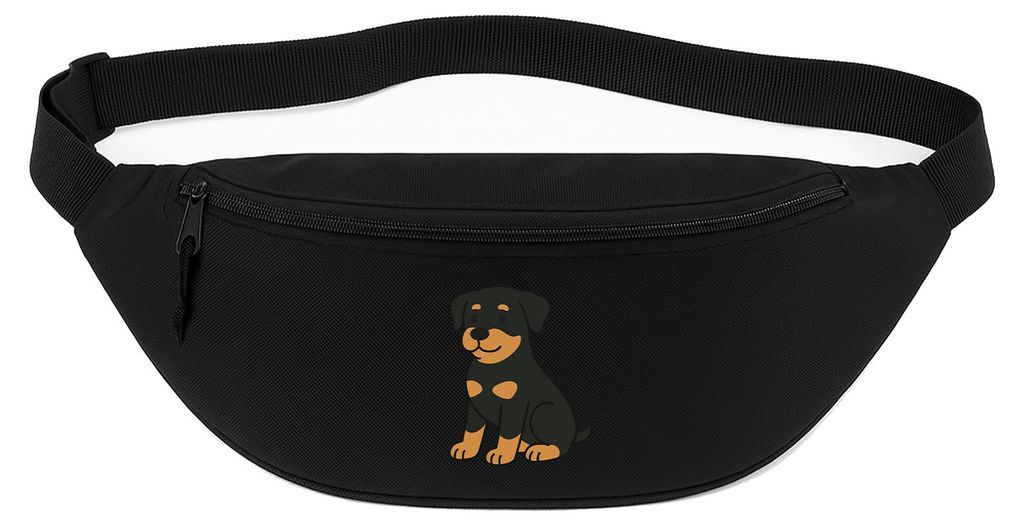 Huuraa Bauchtasche Rottweiler Rotti Comic 2,5 Liter Black Polyester Crossbody Bag Geschenkidee