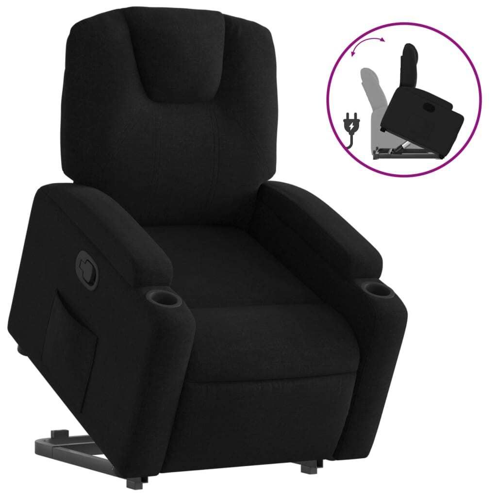vidaXL Relaxsessel mit Aufstehhilfe Schwarz Stoff Produktbild 