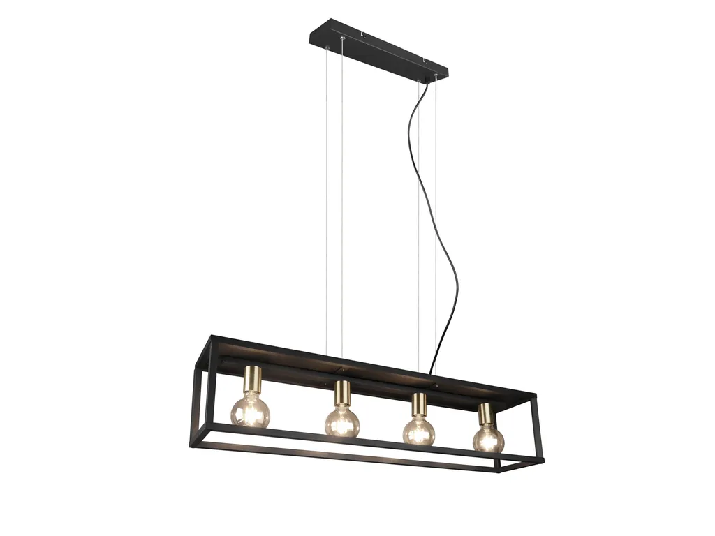 Lampadario VITO Nero e Ottone R30194032 - Atmosfera Loft Vintage