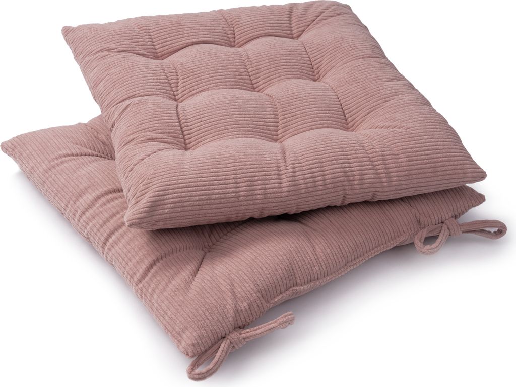 Sitzkissen mit Befestigungsbänder 40x40 Stuhlauflage Kissen Stuhlkissen 2er Set 40x40x5cm