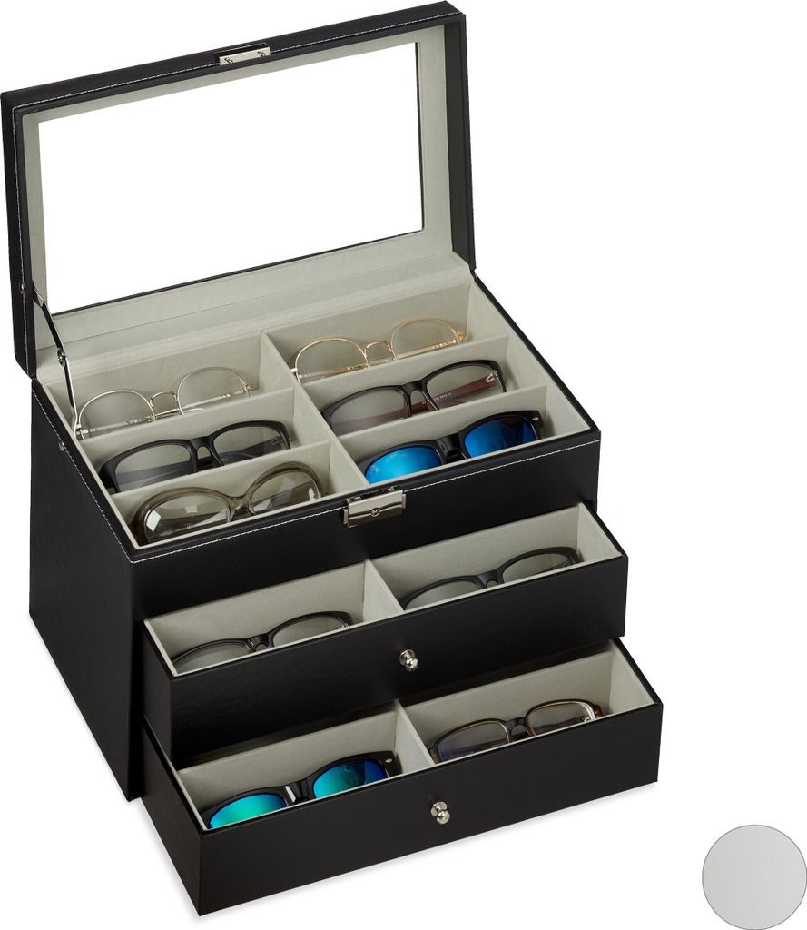 relaxdays Brillenbox für 18 Brillen Produktbild 