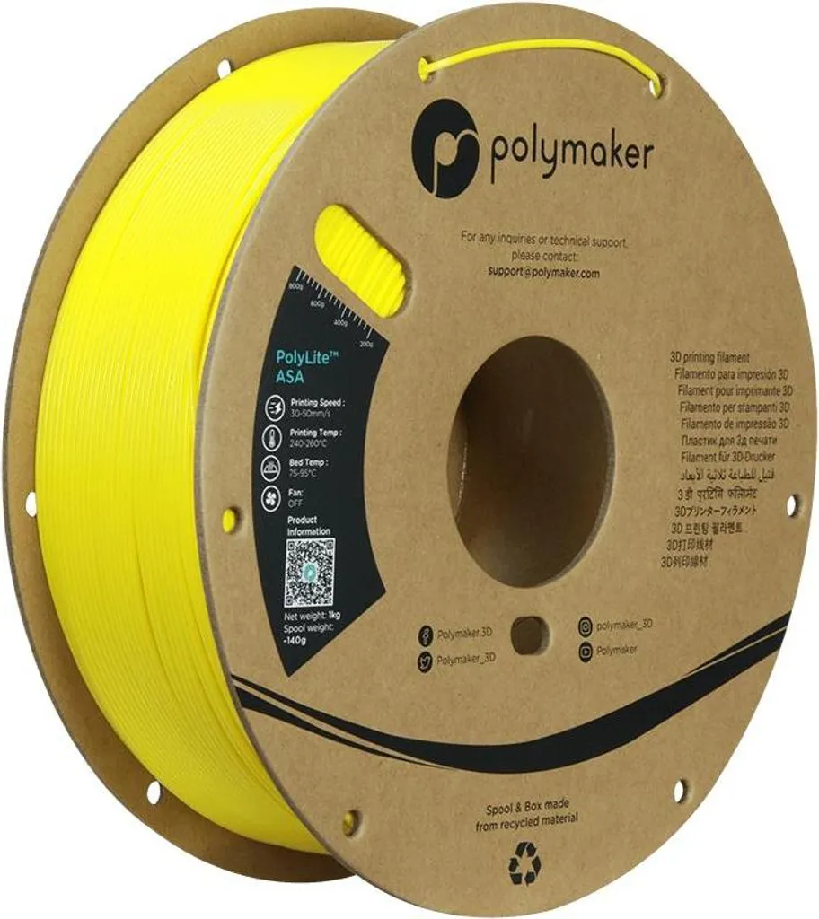 Filamento ASA Giallo Polymaker PolyLite 1.75mm per Stampe UV-Resistant - 14