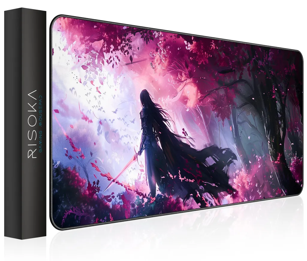 Grand tapis de souris anime pour configuration PC gamer et bureau