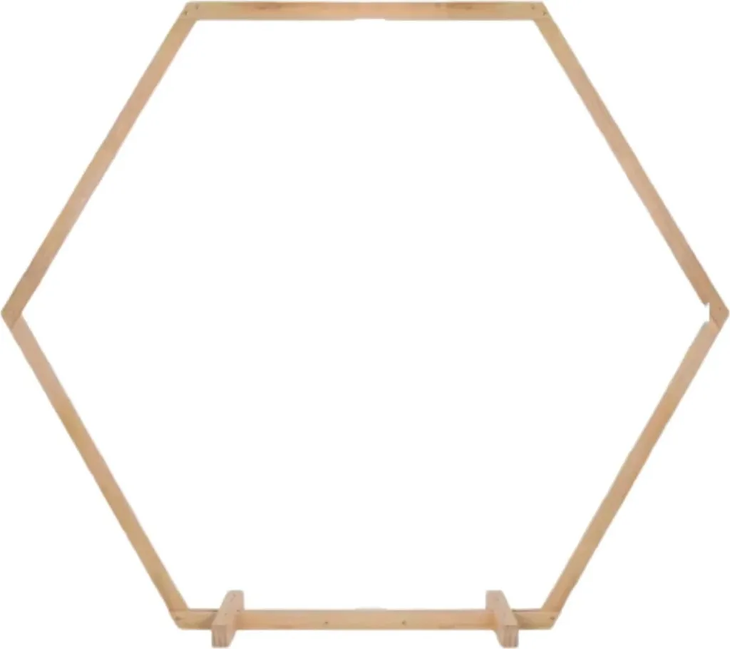 Arche hexagonale en bois naturel 230cm, structure stable et robuste