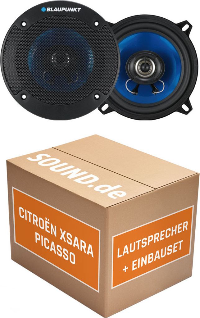 Lautsprecher Boxen Blaupunkt ICx663 - 16,5cm 3-Wege Auto Einbauzubehör - Einbauset passend für Citroen Xsara Picasso - justSOUND