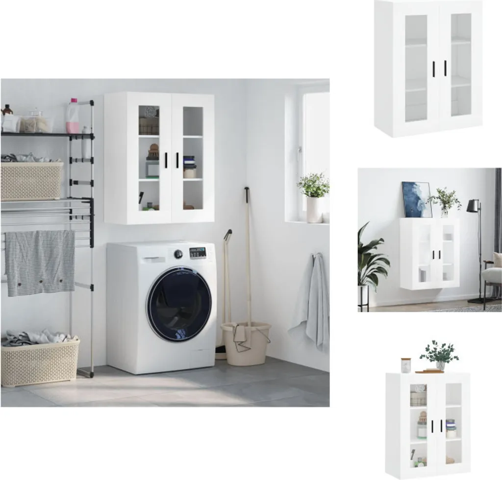 Armadietto a Muro vidaXL 2 Ante Bianco - Mobile Dispensa 90cm Altezza