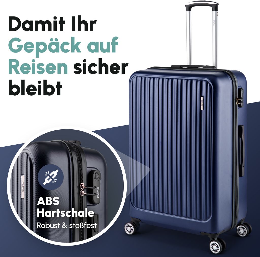 Pierre Cardin Voyager Hartschalenkoffer Mit 4 Spinnrollen – Teleskopgriff, Kratzfester CL893 Reisekoffer