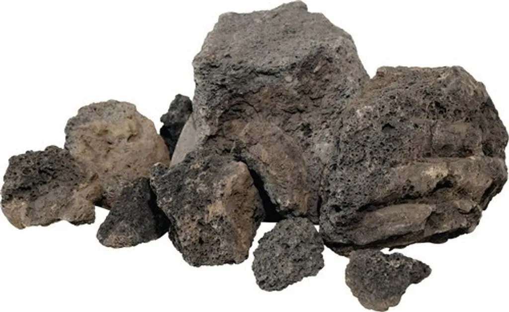 Set de lave noire poreuse pour aquarium 120 cm - Roches volcaniques neutres