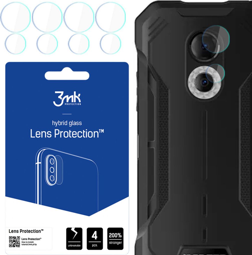 3mk Hybridglas Lens Protection für Doogee S51 Kamera Objektiv Kameralinse 0,16mm 6H (4 Stück)