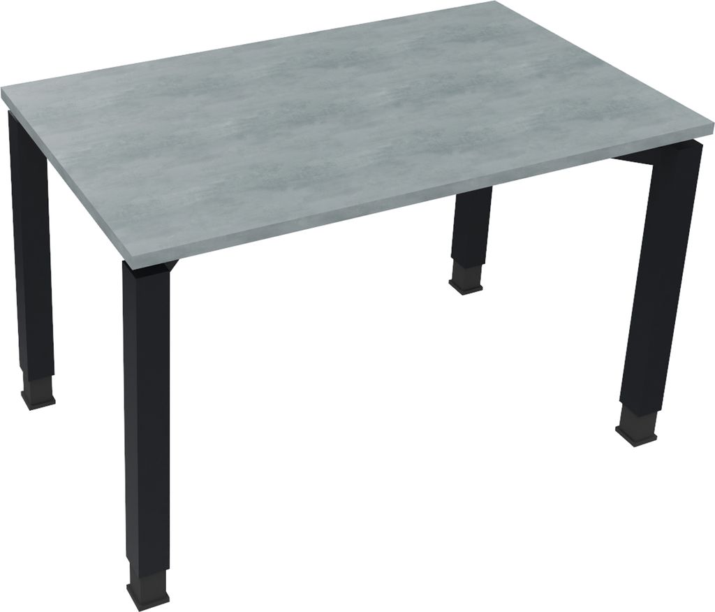 Schreibtisch Vierfuß Quadratrohr B1200xT700xH680-820 an/Beton hell