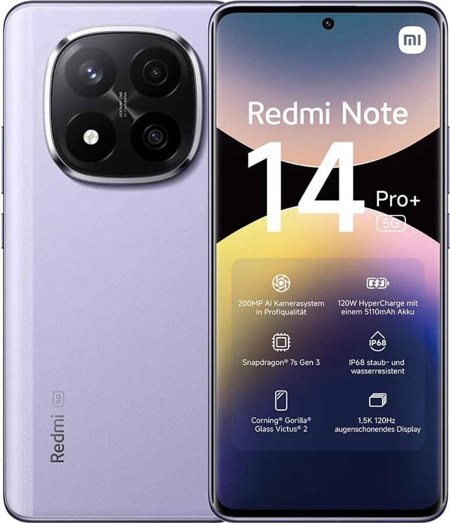 Xiaomi Redmi Note 14 Pro+ 5G Smartfon 12/256GB Fioletowy Zdjęcie produktu 