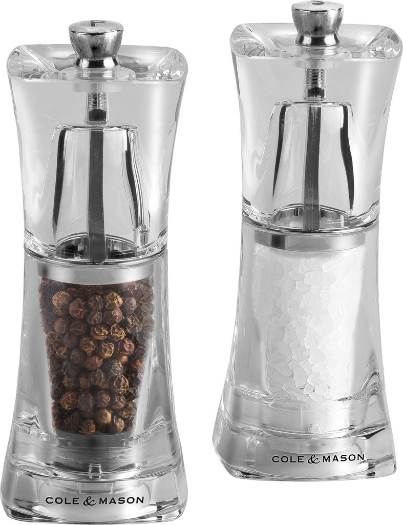 Cole & Mason Pfeffermühle Salzmühle Crystal Geschenkset mit präzisem Mahlwerk Durchsichtig One Size