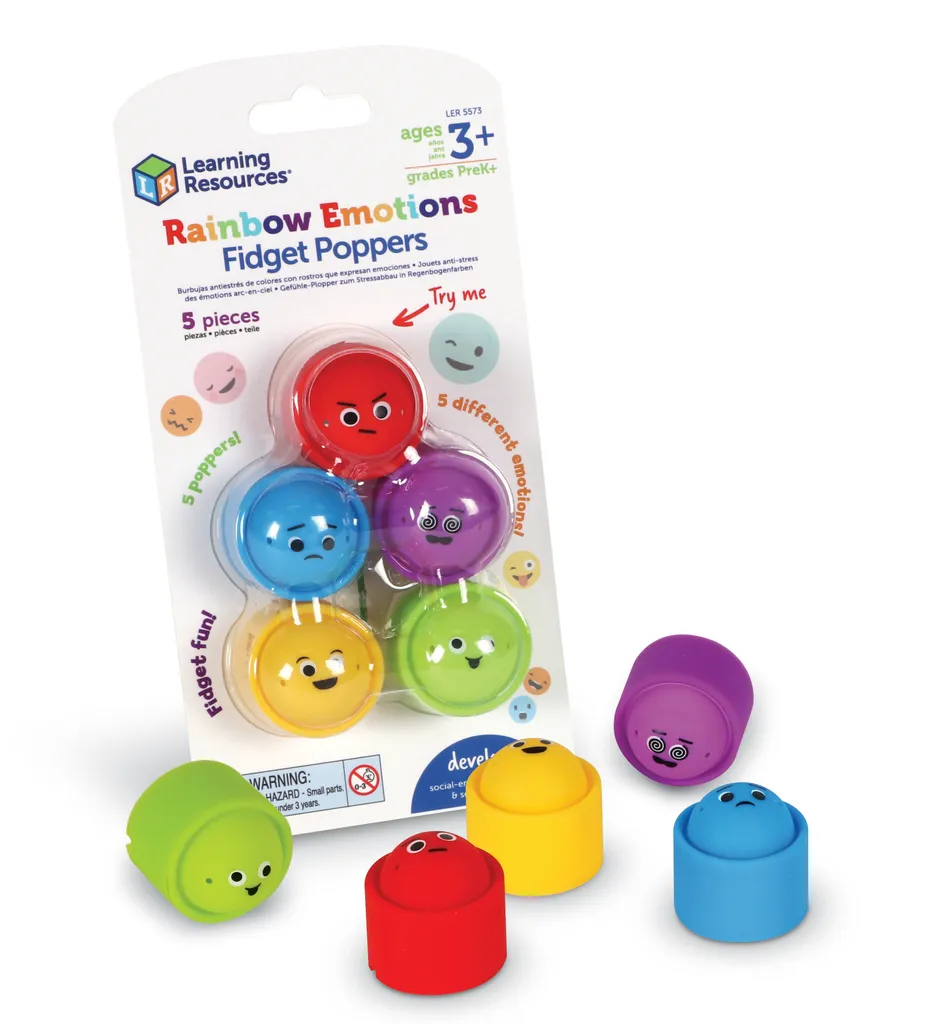 Learning Resources Rainbow Emotion Poppers - Jeu d'éveil sensoriel Fidget