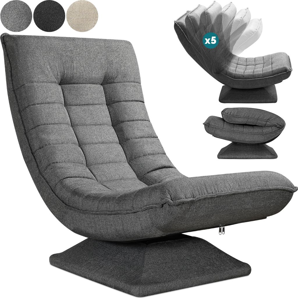 CASARIA® Fauteuil tout confort pivotant à 360° Gris Image du produit 