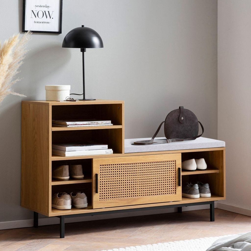 WOHNLING Panca per scarpe con seduta 120x75,5x40 cm Panca Immagine del prodotto 