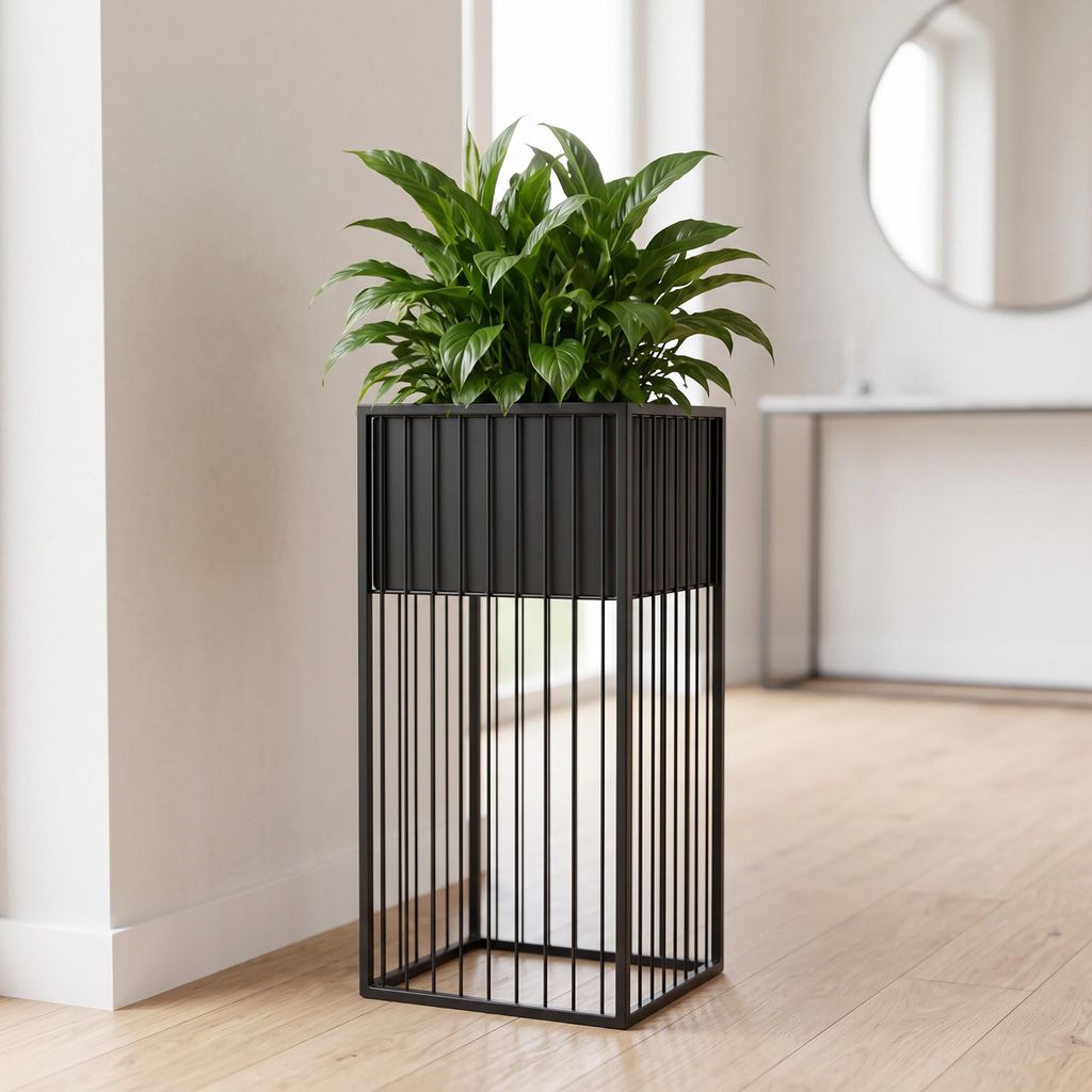 Relaxdays bloemenstandaard A, metaal, HBT 61x30,5x30,5 cm, Productafbeelding 