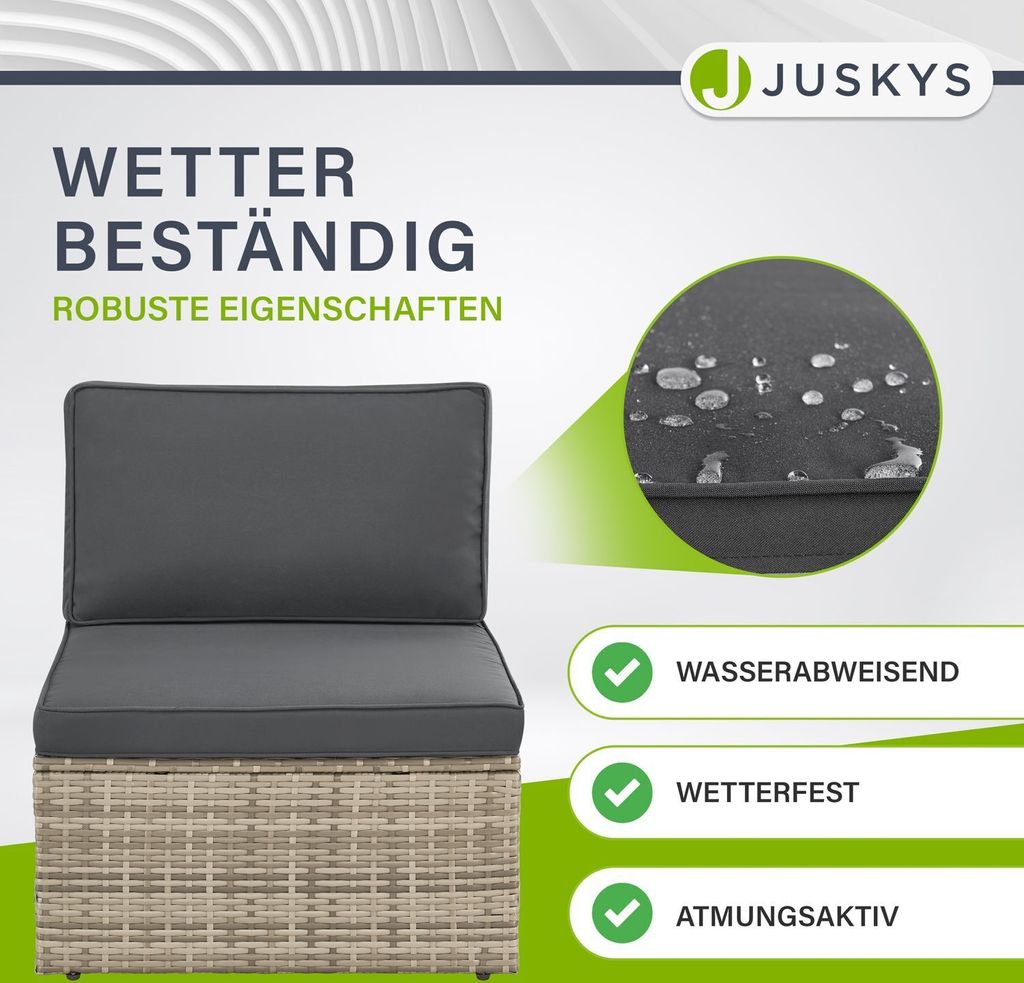 Juskys Polyrattan Gartenmöbel Set Salou - Lounge für 6 Produktbild 3