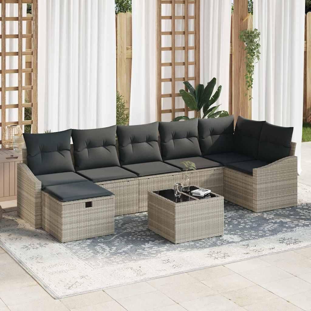 Maison Exclusive - Sofa Set mit Kissen mit Speicher 8 pcs Poly-Rattan