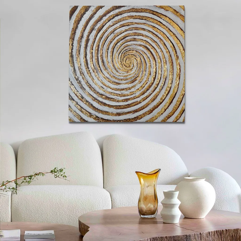 Décoration murale : Tableau sur toile moderne multicolore 70 x 70 cm