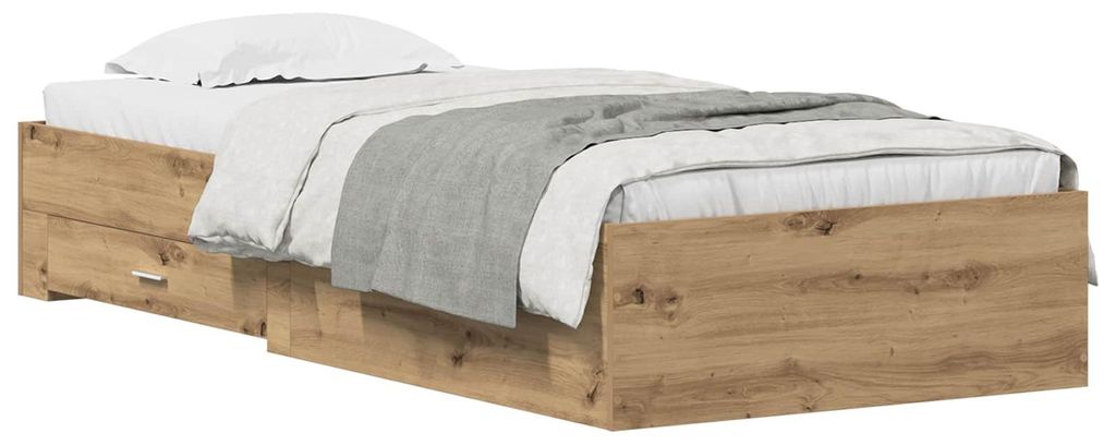 Bettrahmen mit Speicher Artisan-Eiche 90 x 190 cm Holzwerkstoff