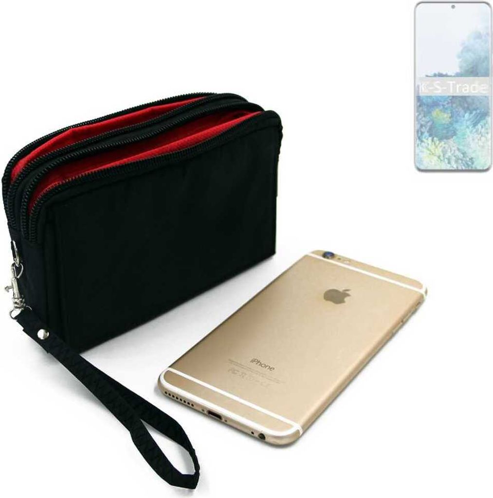 K-S-Trade Schutz Hülle Handy Hülle kompatibel mit Samsung Galaxy S20 Gürteltasche Travelbag Handytasche mit Zusatzfächern, schwarz