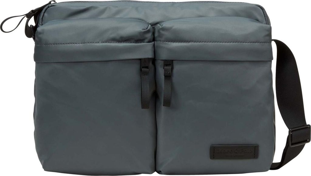 Marc O'Polo Umhängetasche mit Laptopfach Toby Business Bag Skipping Stone blaugrau