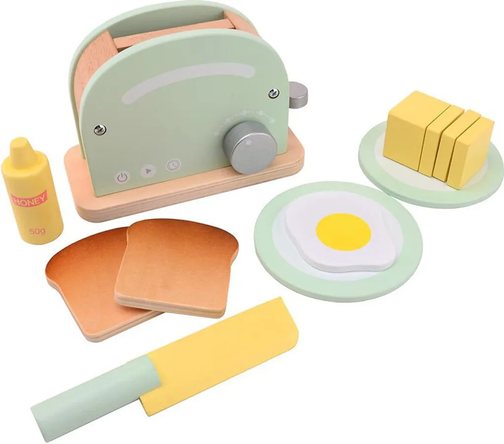 Grille-pain en bois pour apprendre à partager le petit-déjeuner 36m+