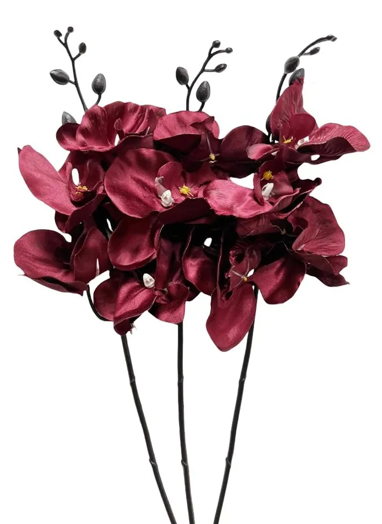 Orchidée artificielle rouge pour décoration mariage et bureau - Lot 3