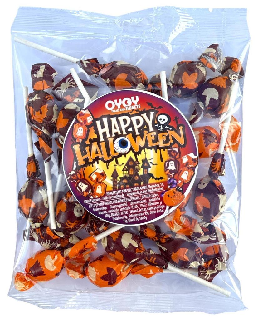 Süßigkeit OYOY Halloween-Lutscher mit 2 Sorten – 15 Stück, Produktbild 