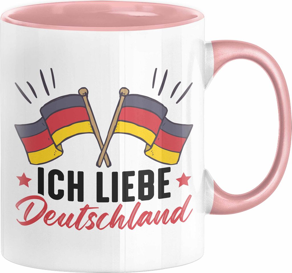 Ich Liebe Deutschland Tasse Geschenk Geschenkidee Flagge (Rosa)