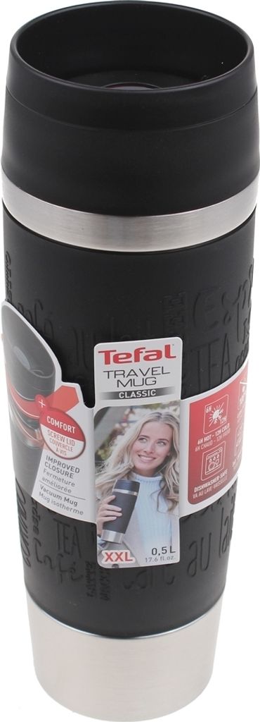 Tefal Travel Mug Classic N2022010, Schwarz, Edelstahl, Polypropylen, Edelstahl, Polypropylen (PP), 4 h, 8 h